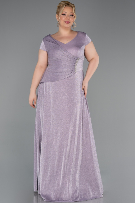 Long Lavender Plus Size Evening Gown ABU6363