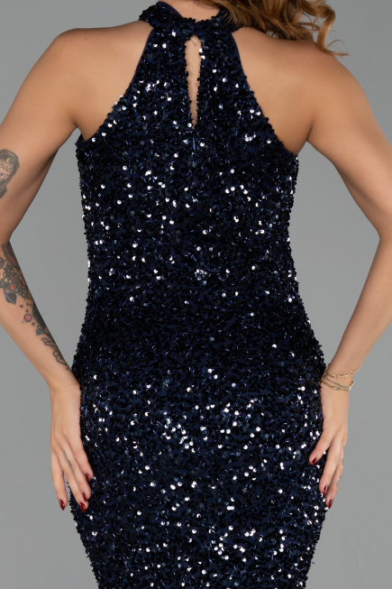 Long Navy Blue Evening Dress ABU6404