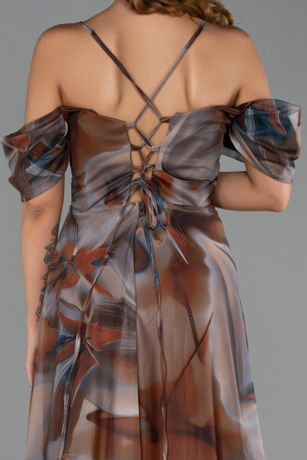 Long Brown Plus Size Evening Gown ABU6409