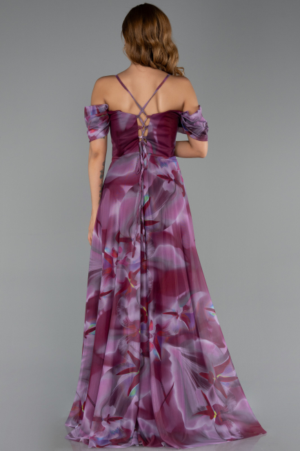 Long Plum Plus Size Evening Gown ABU6409