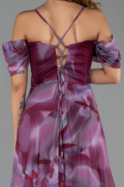 Long Plum Plus Size Evening Gown ABU6409