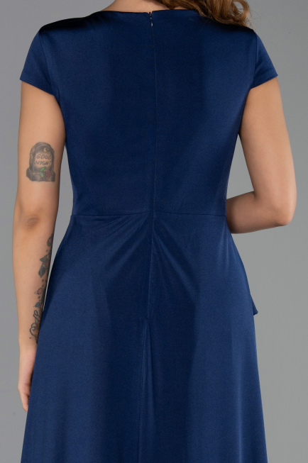 Long Navy Blue Formal Plus Size Dress ABU6410