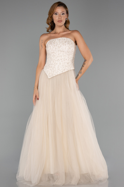 Long Beige Evening Dress ABU6412