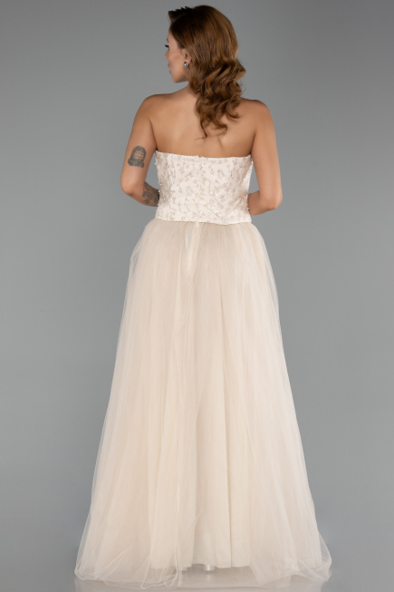 Long Beige Evening Dress ABU6412