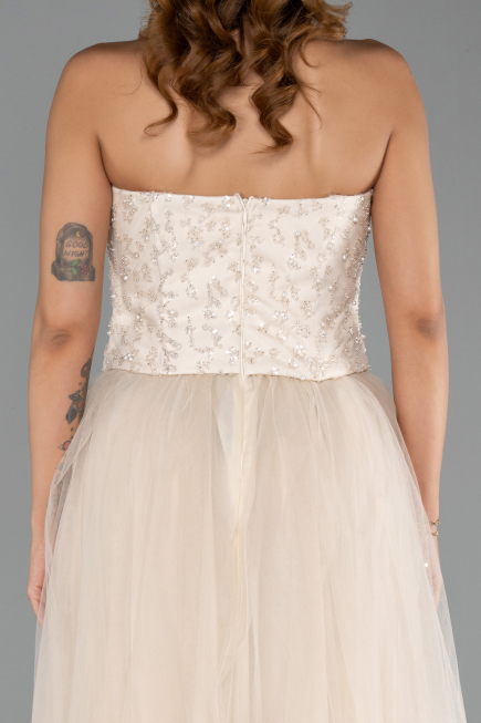 Long Beige Evening Dress ABU6412