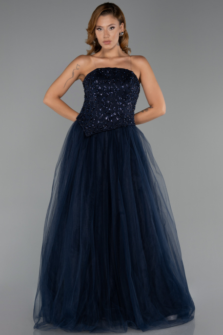 Long Navy Blue Evening Dress ABU6412