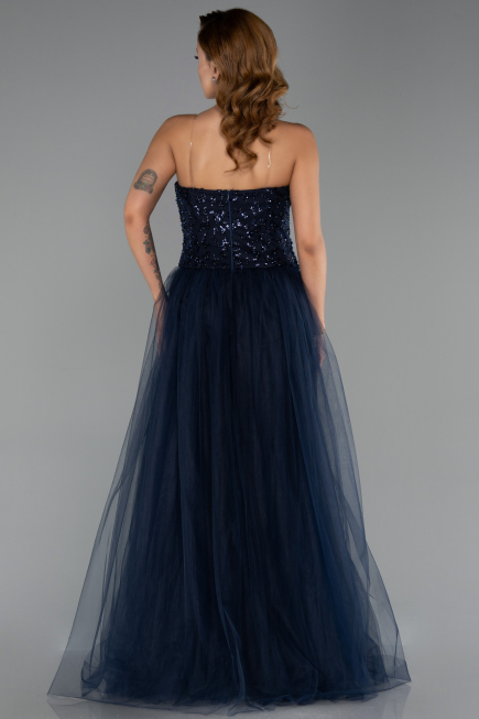 Long Navy Blue Evening Dress ABU6412