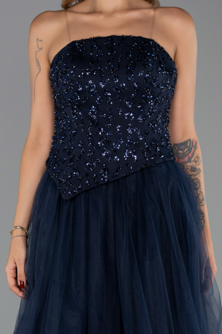 Long Navy Blue Evening Dress ABU6412