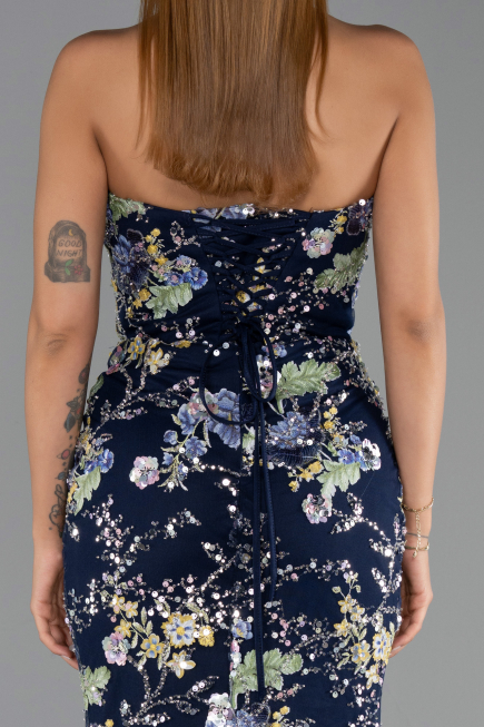 Long Navy Blue Evening Dress ABU6421