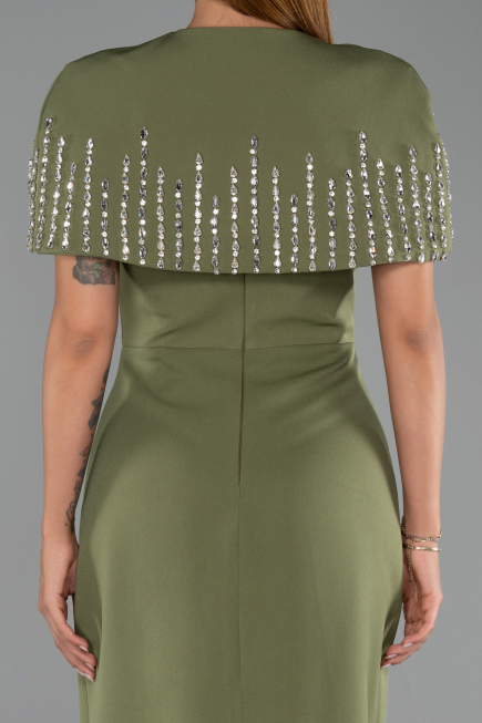 Long Olive Drab Evening Dress ABU5889