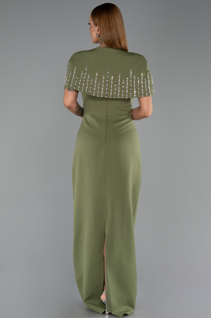 Long Olive Drab Evening Dress ABU5889
