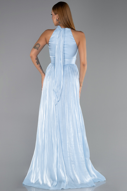 Long Light Blue Chiffon Prom Gown ABU6428