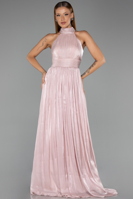 Long Powder Color Chiffon Prom Gown ABU6428