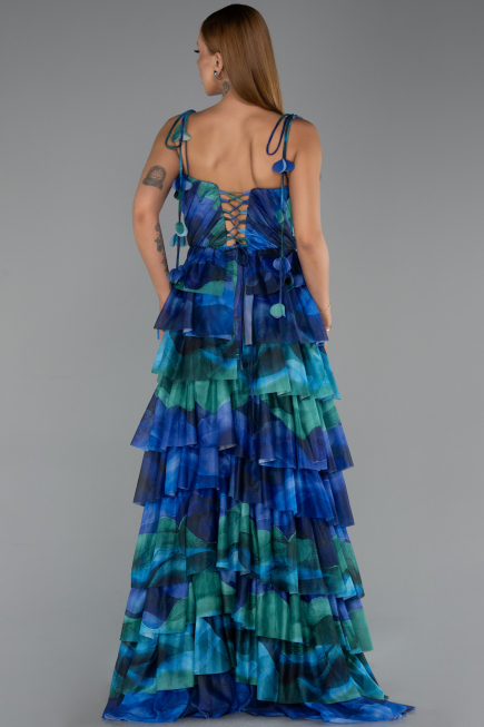 Long Sax Blue Evening Dress ABU6430