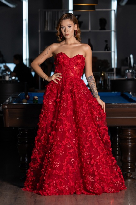 Long Red Evening Dress ABU6408