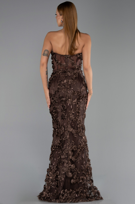 Long Brown Mermaid Evening Gown ABU6516