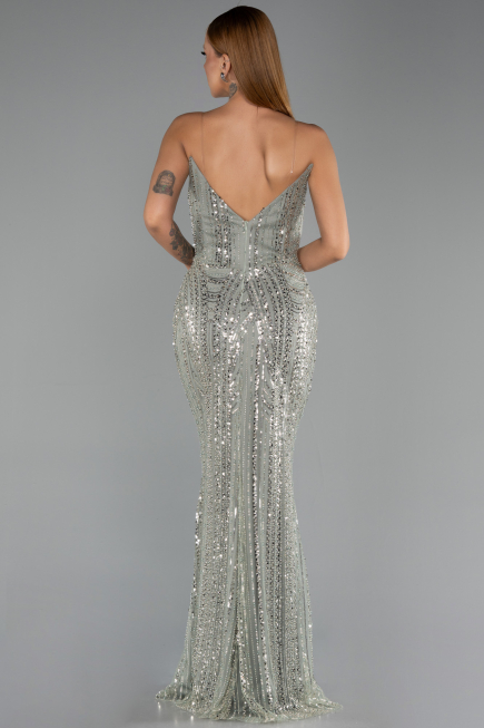 Long Mint Beaded Evening Dress ABU6433