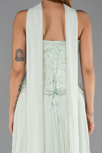 Long Mint Chiffon Evening Dress ABU6436