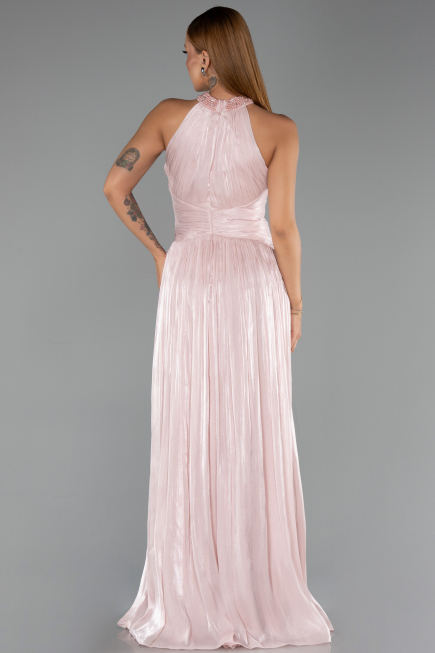 Long Powder Color Chiffon Evening Dress ABU6437