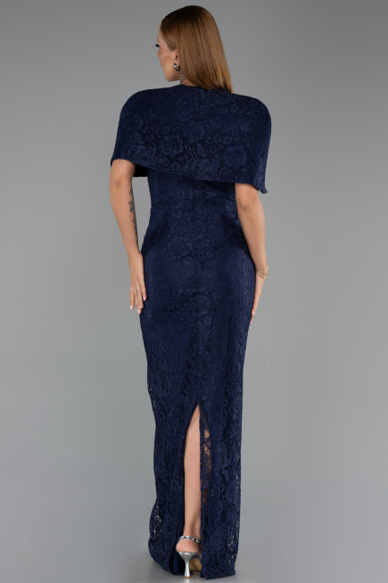 Long Navy Blue Dantelle Evening Dress ABU6438