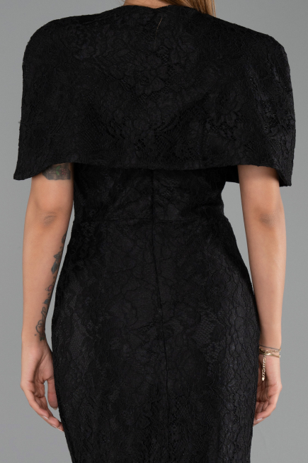 Long Black Dantelle Evening Dress ABU6438