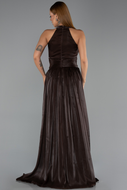 Long Brown Chiffon Evening Dress ABU6441