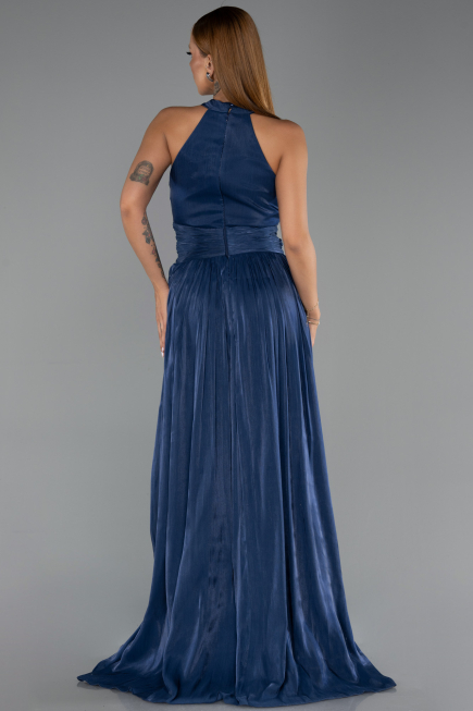 Long Navy Blue Chiffon Evening Dress ABU6441