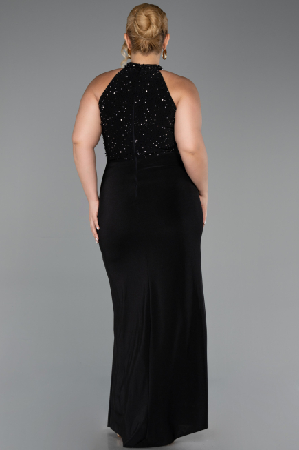Long Black Plus Size Evening Dress ABU6415