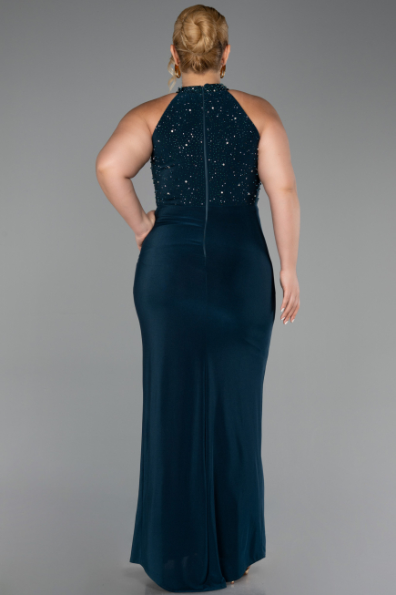 Long Emerald Green Plus Size Evening Dress ABU6415