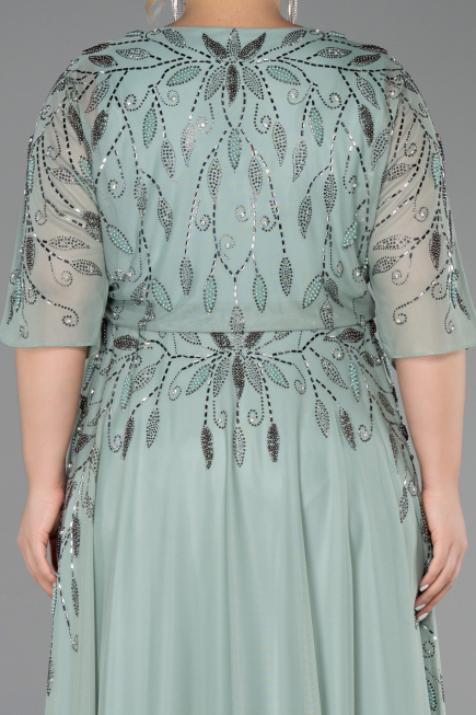 Long Mint Plus Size Evening Gown ABU6489