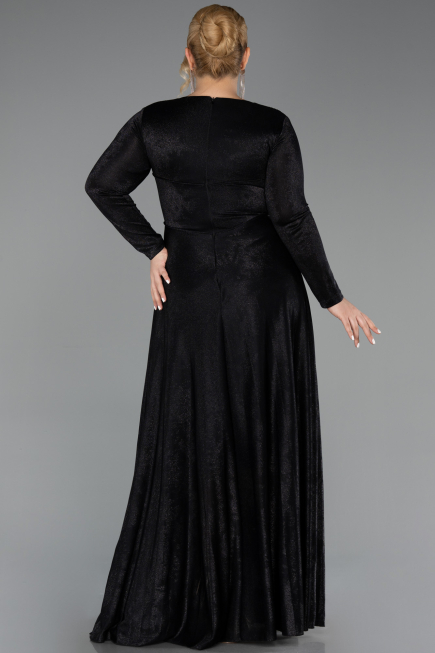 Long Black Plus Size Evening Dress ABU6492