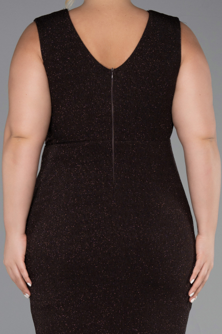 Midi Brown Formal Plus Size Dress ABK1492