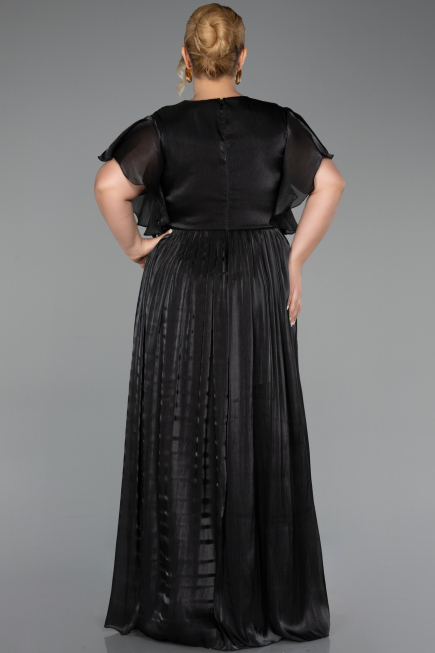 Long Black Chiffon Formal Plus Size Dress ABU6423