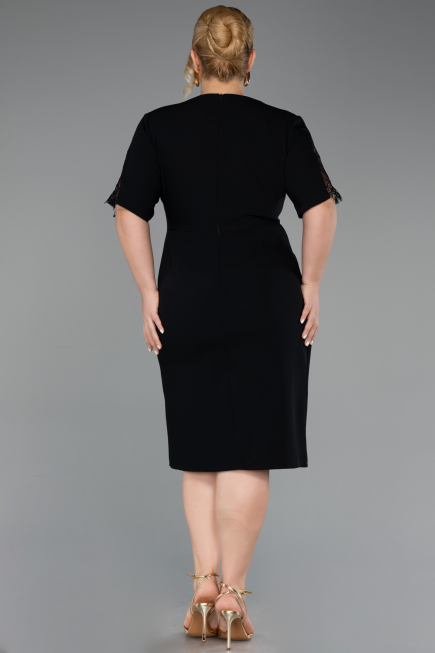 Midi Black Plus Size Cocktail Dress ABK2678