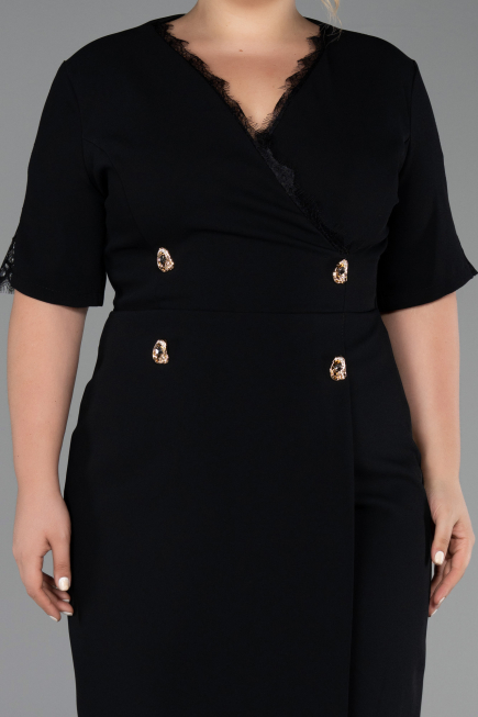 Midi Black Plus Size Cocktail Dress ABK2678