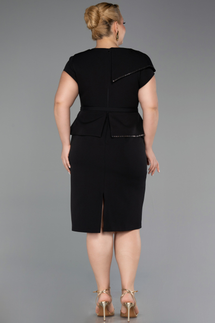 Midi Black Plus Size Cocktail Dress ABK2669