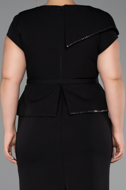Midi Black Plus Size Cocktail Dress ABK2669