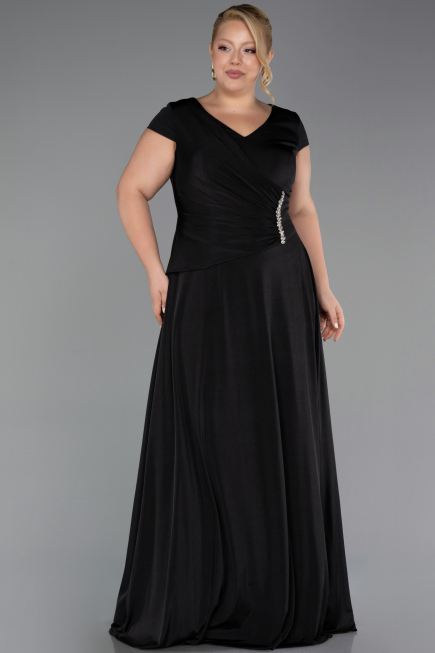 Long Black Formal Plus Size Dress ABU6410