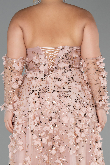 Long Powder Color Plus Size Engagement Dress ABU5660