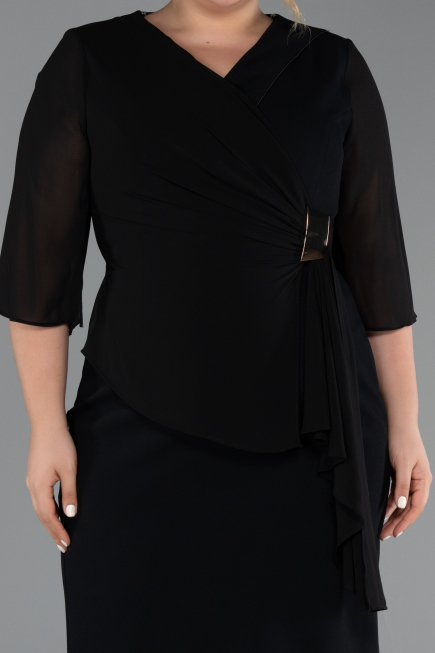Midi Black Plus Size Cocktail Dress ABK2668