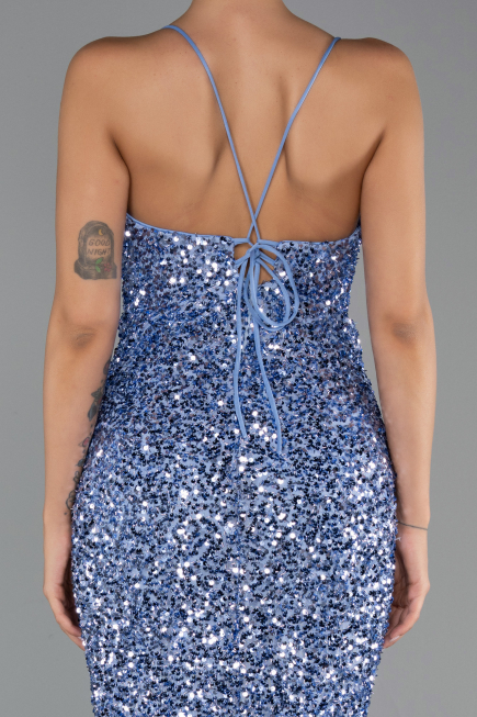 Long Indigo Scaly Evening Dress ABU6498