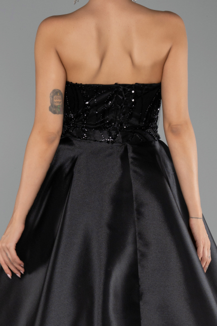 Long Black Beaded Evening Dress ABU5511