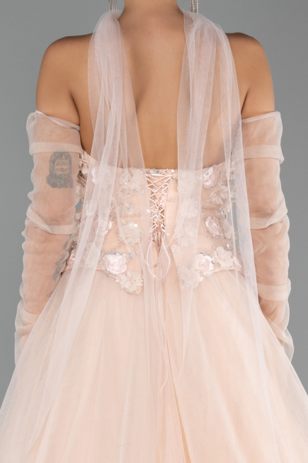 Long Salmon Evening Dress ABU6523