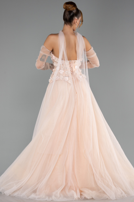 Long Salmon Evening Dress ABU6523
