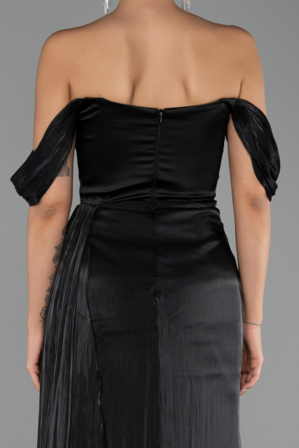Long Black Chiffon Evening Dress ABU6496