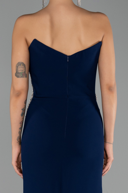 Long Navy Blue Mermaid Prom Dress ABU6505