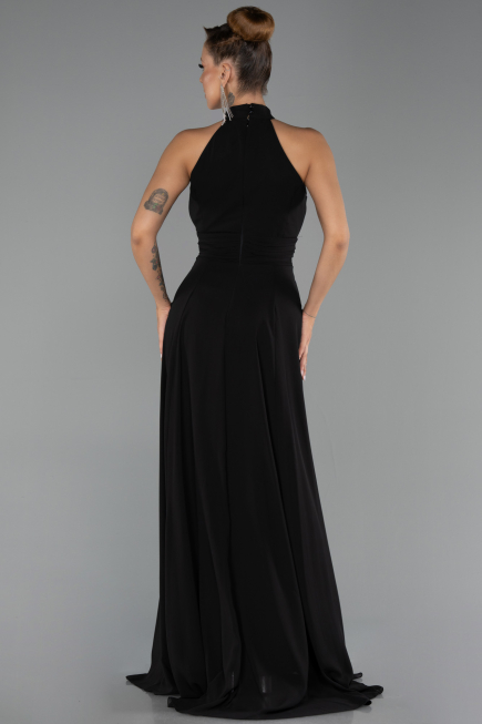 Long Black Chiffon Prom Gown ABU6506