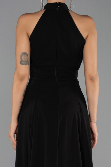 Long Black Chiffon Prom Gown ABU6506