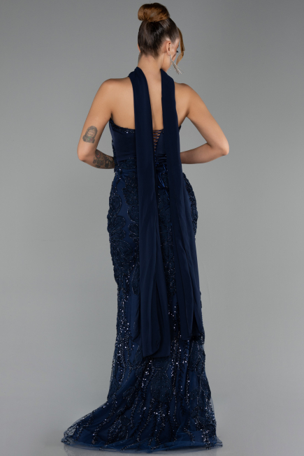 Long Navy Blue Evening Dress ABU6442