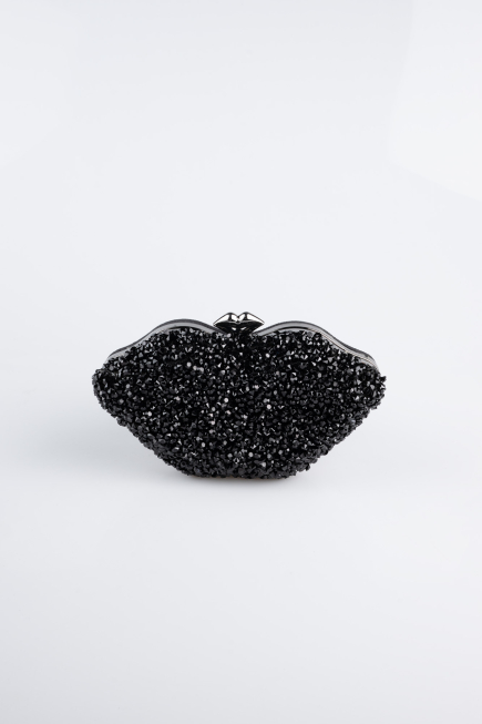 Black Plaster Fabric Night Bag SH831